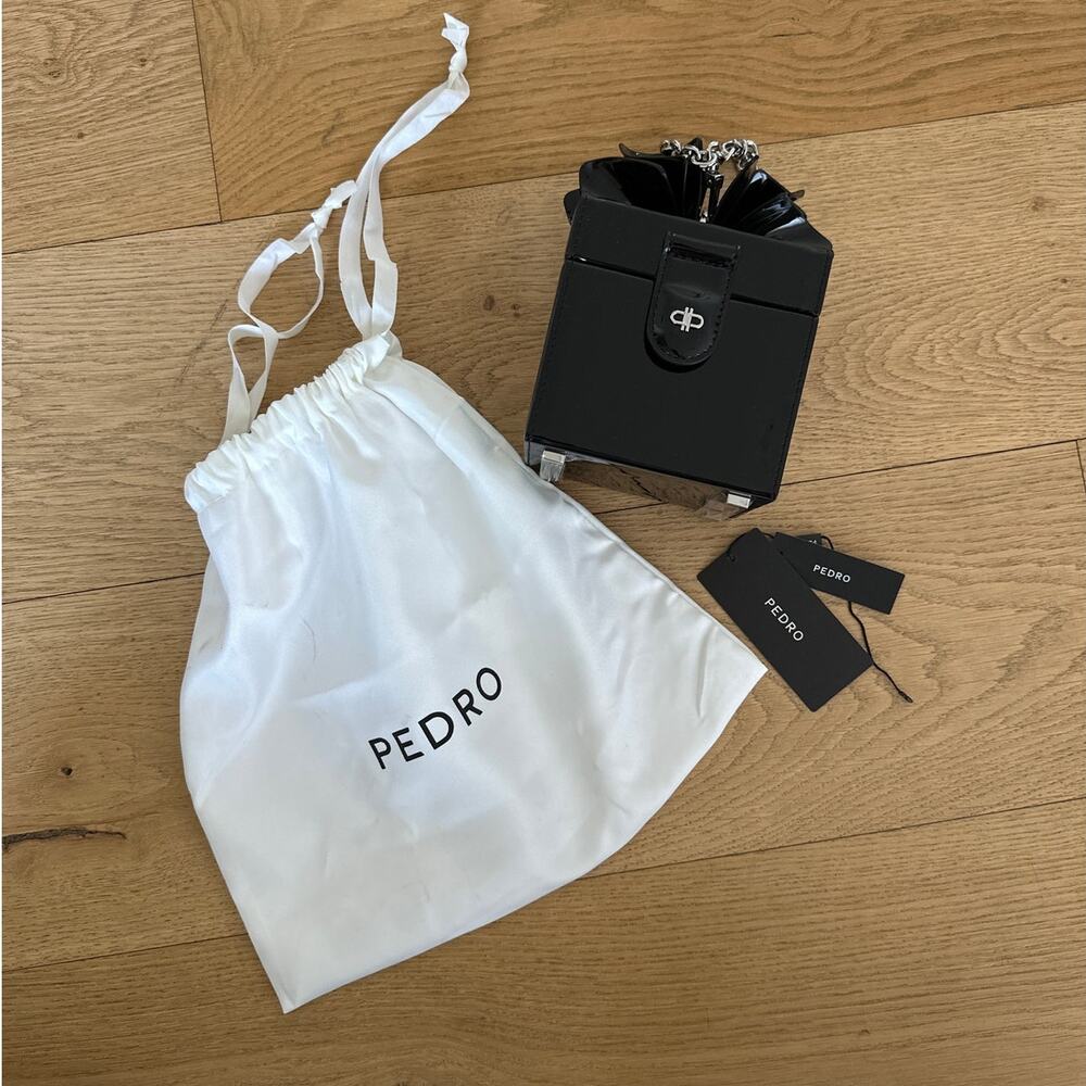 Pedro - Stella Mini Clutch Bag in Patent Black